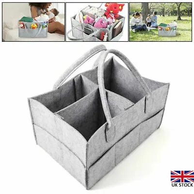 £6.69 • Buy Felt Baby Diaper Caddy Nursery Storage Wipes Bag Nappy Organizer Container UK