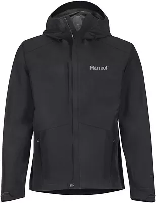 Men’s Marmot GORE-TEX Minimalist Hooded Paclite Waterproof Black Jacket Rain S • $150