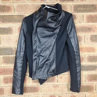 Viktoria Woods Womens Faux Leather Jacket Size 1 Or 8(AU) Black Long Sleeve  • $71.99