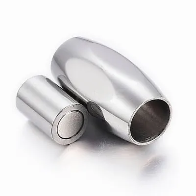 £3.25 • Buy *** Magnetic Stainless Steel (shiny) Faceted 6mm Barrel Clasp For Bracelets ***