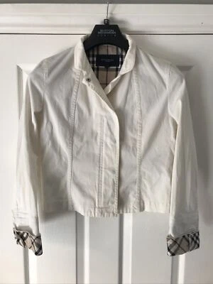 £9.99 • Buy Burberry Nova Check Trim Lightweight Denim Jacket Womans Size 12uk