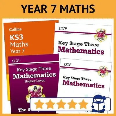 Year 7 Maths Books For 2024 - Workbook Bundle Ages 11-12 With Answers - CGP NEW • £24.95