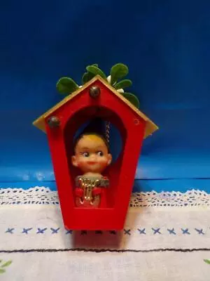 Christmas -Vintage Christmas Elf In House Ornament Mistletoe-missing Windchimes • $1.99