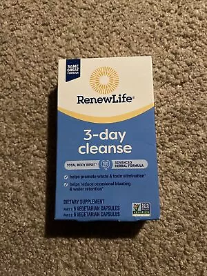 RenewLife 3 Day Cleanse Total Body Reset Dietary Supplement 2 Part System • $7