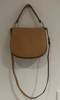 $169.99 • Buy NWT OROTON Large Tan Leather Top Handle/Crossbody Front Flap Saddle Bag NEW