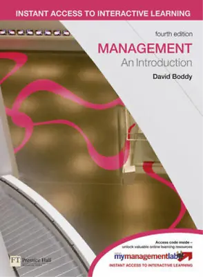 Management: An Introduction Boddy David Used; Good Book • £3.35