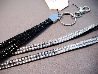 4 Tone-Black/Hematite/Clear Rhinestone ID//Key Lanyard-Nurse RN Everyone-30  • $11.99