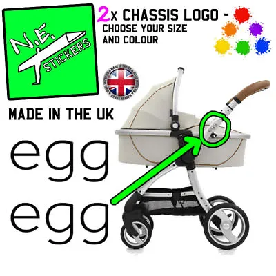 REPLACEMENT Egg Pram Logos Vinyl Stickers Buggy Pushchair Stroller Decal Upcycle • £1.50