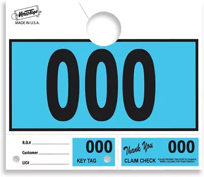 Versa-Tags 1000 Blue Car Dealer Service Hang Tags Service Dispatch Numbers Key • $82