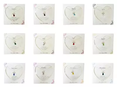 £6.99 • Buy Guardian Angel Birthstone Necklace With Gem Stone Sentimental Gift Idea