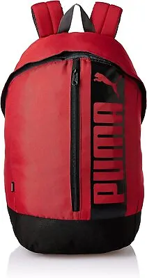 PUMA Pioneer Backpack Unisex Mens Red Laptop Bag Training Sports Rucksack • £18.99