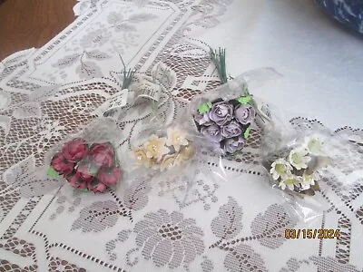 Miniature Roses Flowers Bouquets ~ Dollhouse Crafts ~ Vintage • $12.95