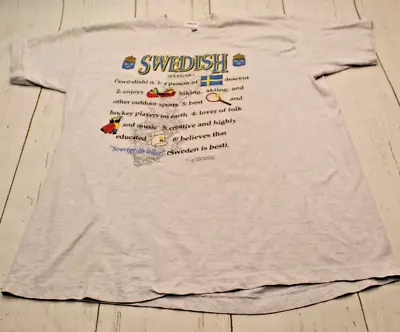 Vintage Swedish Single Stitch Fruit Of The Loom T Shirt Men's XXL • $15.85