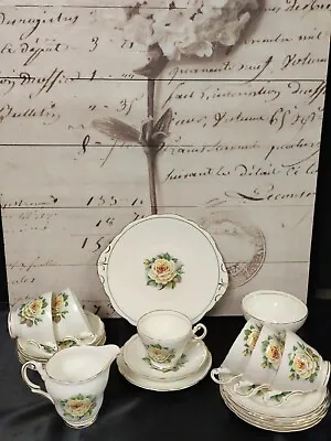 £35 • Buy Vintage Regency Bone China Part Tea Set (21Pieces) Pattern, Silver Queen