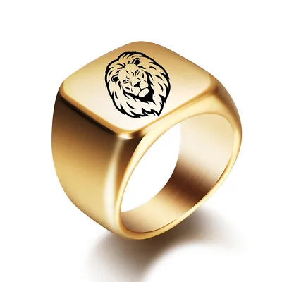 Punk Animal Lion Head Symbol Stainless Steel Casting Rings Men's Jewelry • $7.99