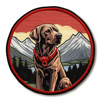Silver Labrador Patch Iron-on Applique Nature Mountain Badge Dog Canine K9  • $4.87