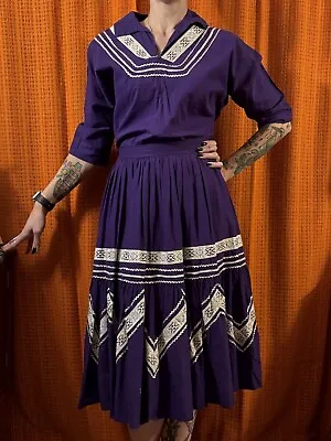 Squaw Patio Dress Set Circle Skirt Cowgirl Western Mexican • £100