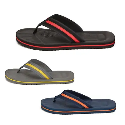 £10.99 • Buy Mens Flip Flops Slip On Holiday Pool Sliders Sandals Toe Post Sizes 7-11