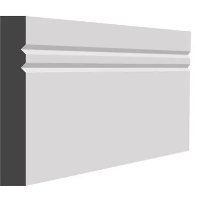 V-groove 2 Square Mdf Skirting Board - 15mm - Primed / Unprimed • £20.47