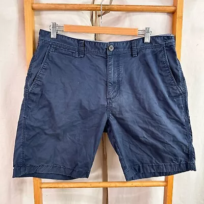 Country Road Chino Shorts Mens 34 Navy Blue Classic Straight • $19.95