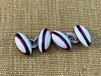 Super Links Of London England Rugby Ball Sterling Silver And Enamel Cufflinks  • £65