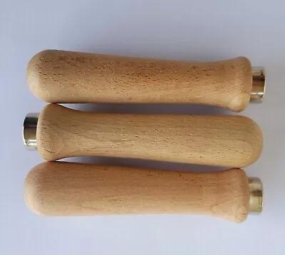 £4.99 • Buy 3 X Wooden Handles Fit Large Skewer 6.25mm Cypriot Greek BBQ Foukou Black/Blue