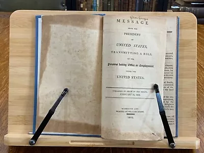 1802 Roll Of Persons Having Office/Employment  In The U.S. - Owned By G. Granger • $250