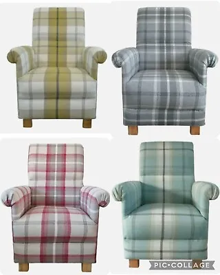 Kids Chairs Porter & Stone Balmoral Fabric Children's Armchairs Boys Girls Check • £149.99