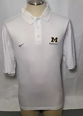 Nike Team Dri-Fit Michigan Baseball White Polo Shirt Men's Size Large ~ Used  • $11