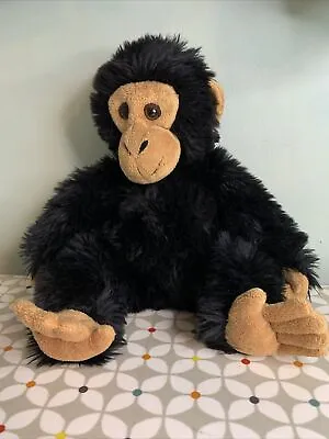 Keel Toys Chimpanzee 30cm Sitting Black Fur Tan Hands Face Exc Cond Chimp Monkey • £9.95