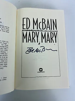Signed Ed Mc Bain Mary Mary First Edition 1993 Protective Cover Hardcover • $15.29