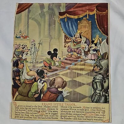 1942 July Canvas Art Morrell Morrell's Walt Disney Calendar 8 X 10 Mickey Minnie • $40