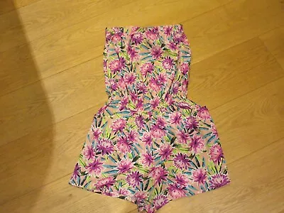 £3.99 • Buy Ladies F&F Pink Purple Floral Bandeau Sleeveless Playsuit, Size 10