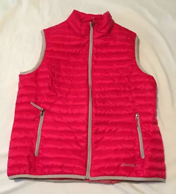 Eddie Bauer Vest Womens Large Red  EB700 Down Puffer Full Zip • $29.50