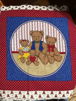 $8.99 • Buy VIP Cranston Print Works V.I.B. Very Important Bears Bear Family Pillow Panels