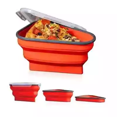 Pizza Container Expandable Silicone With 5 Microwave Divider Trays • $15.99