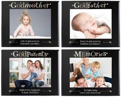 £21.50 • Buy PERSONALISED PHOTO FRAME Gifts For GODPARENTS GODMOTHER GODFATHER Presents 