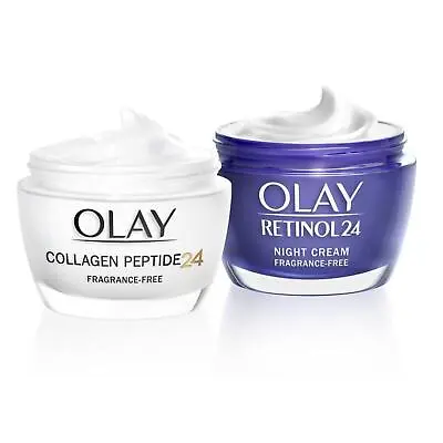 Olay Day Cream Collagen Peptide 24 And Retinol 24 Night Cream Gift Set 50ml • £34.99