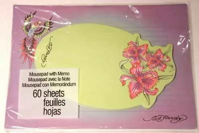 ED HARDY Mousepad MEMO 60 Paper SHEET Bird Floral OFFICE Magnetic FREE SHIPPING • $19.95