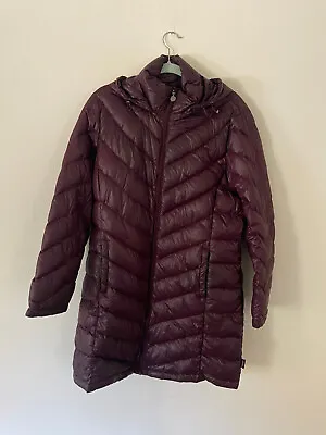 Women Calvin Klein Long Down Filled Puffer Jacket Coat Lightweight Packable XL • $45