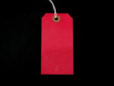 Red Strung Tie On Tags String Luggage Labels Wedding Craft Gift ST 0 1 2 3 4 5 • £200