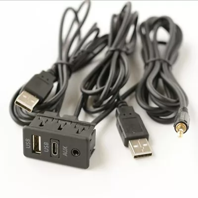 150CM Car Dash Flush Mount AUX Type C USB Port Panel USB Extension Cable Adapter • $17