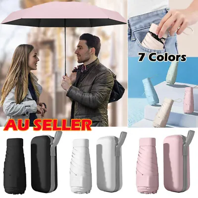 $9.99 • Buy Mini Pocket Umbrella Anti-UV Sun/Rain Windproof 6 Folding Ultra Light Umbrella