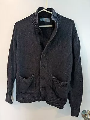 Oscar De La Renta Men's Cardigan Size M Navy With Buttons And Pockets. Quality  • $21