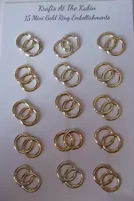 15 Mini Double Wedding Ring Embellishments For Cards And Crafts • £5.35