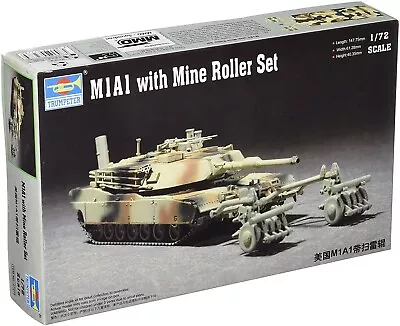Trumpeter 7278 US M1A1 W/ Mine Roller 1:72 New  Free Shipping • $20.99
