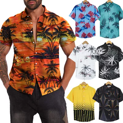 Summer Hawaiian Shirts For Men Stag Beach Party Fancy Dress Holiday Short Sleeve • £17.99