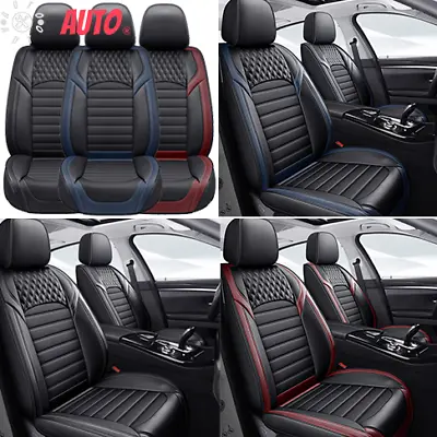 PU Full Set Universal Car Seat Covers 5 Seats Front Rear Protector Cushion HOT • $80.99