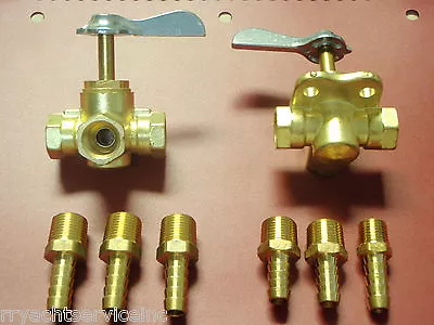 Fuel Tank Valve Shut Off 3/8  Thread 20761 3 Way Valves Pair 5/8 Hose 32019 X6 • $85.45