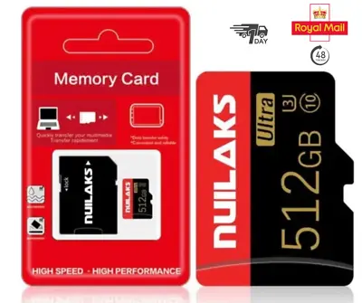 ORIGINAL Nuilaks Micro SD Card 512GB Memory SDXC Class 10 U3 High • £11.24